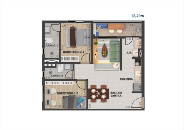 Imagem Apartamento com 2 Quartos à Venda, 62 m² em Vila Palmares - Santo André