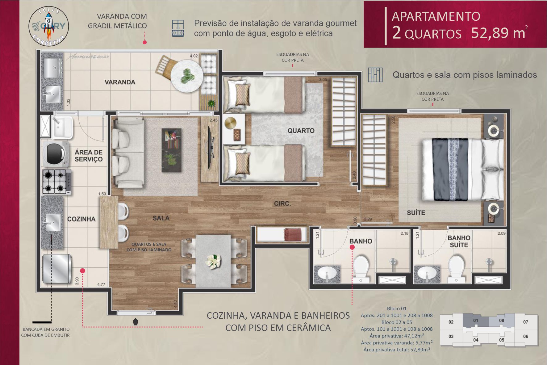 Foto do imóvel: Edifício Residencial com 3 Quartos à Venda, 52 m²em São Cristóvão - Rio de Janeiro