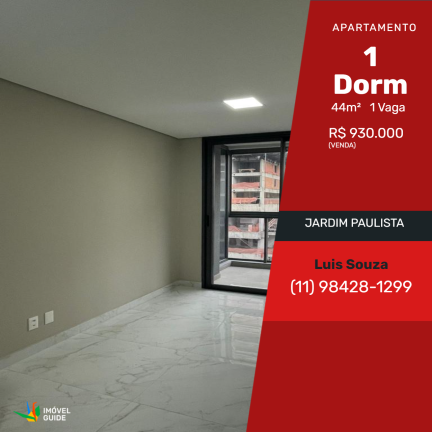 Apartamento com 1 Quarto à Venda,  em Jardim Paulista - São Paulo