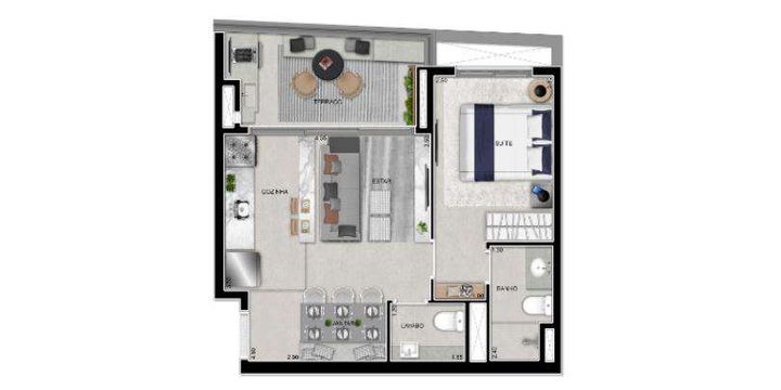 Imagem Apartamento com 2 Quartos à Venda, 49 m² em Mirandópolis - São Paulo