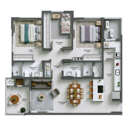 Imagem Apartamento com 3 Quartos à Venda, 98 m²em Centro - Balneário Rincão