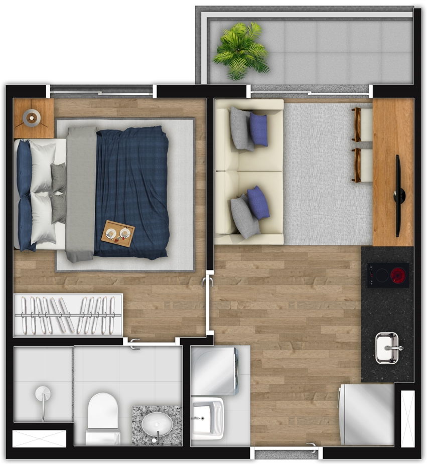 Imagem Apartamento com 1 Quarto à Venda, 27 m²em Campo Belo - São Paulo