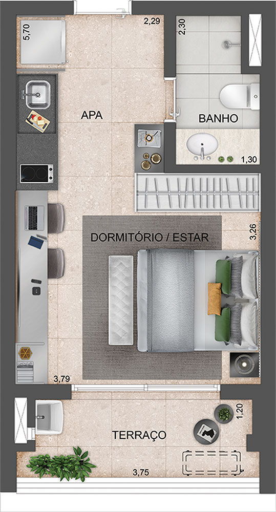 Imagem Studio com 1 Quarto à Venda, 30 m² em Vila Clementino - São Paulo