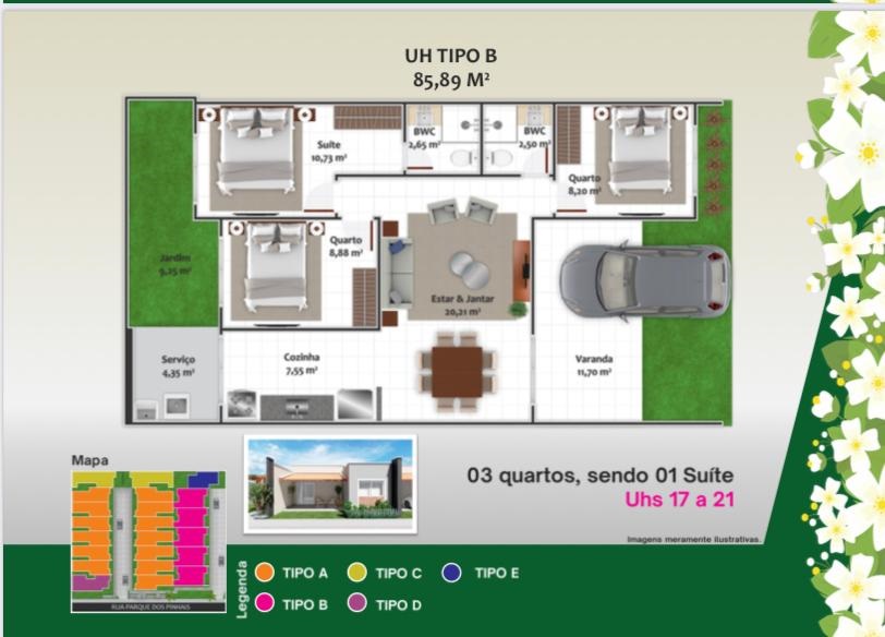 Imagem Casa de Condomínio com 2 Quartos à Venda, 73 m² em Parque das Árvores - Parnamirim
