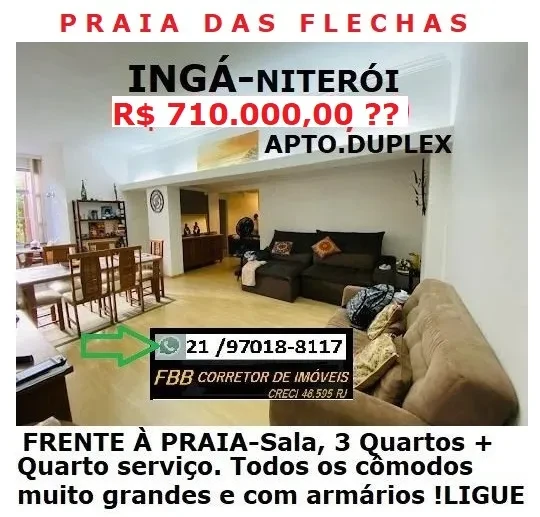 Apartamento com 3 Quartos à Venda, 130 m² em Ingá - Niterói