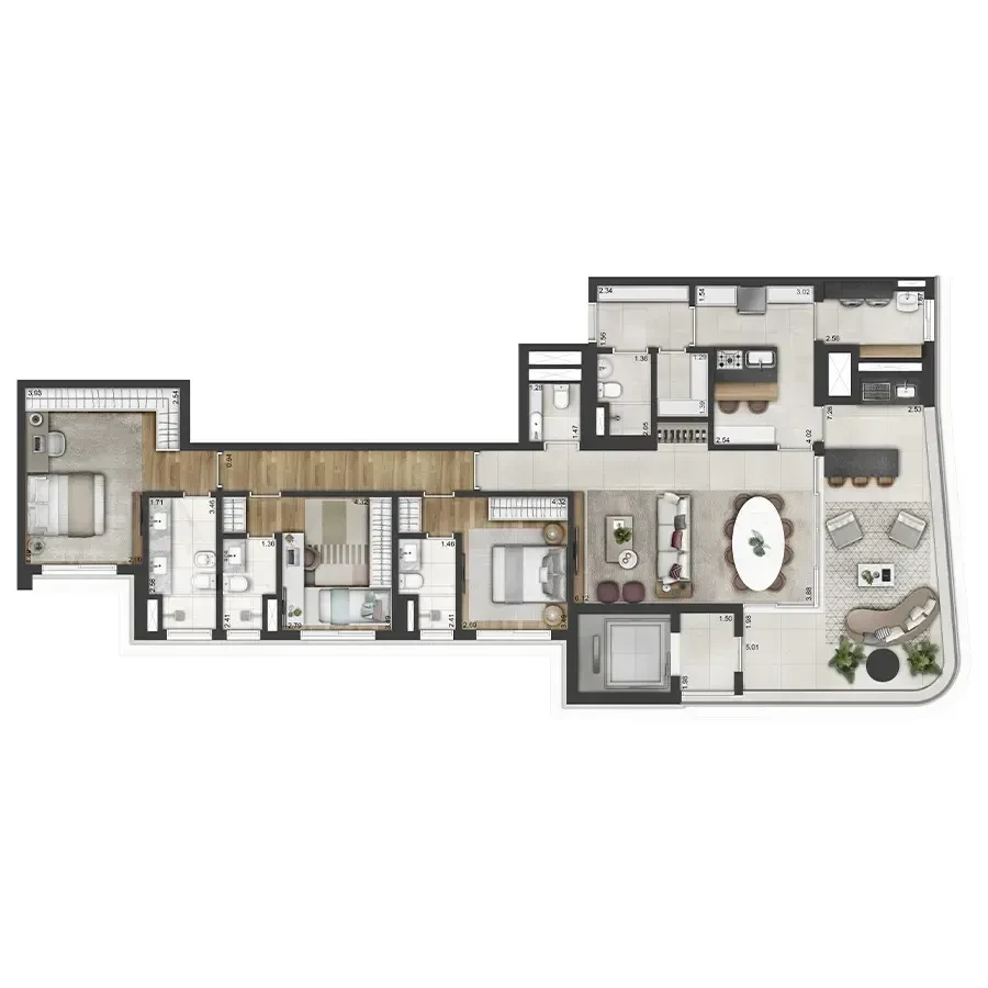 Foto do imóvel: Apartamento com 3 Quartos à Venda, 185 m² em Sítio Tamboré Alphaville - Barueri