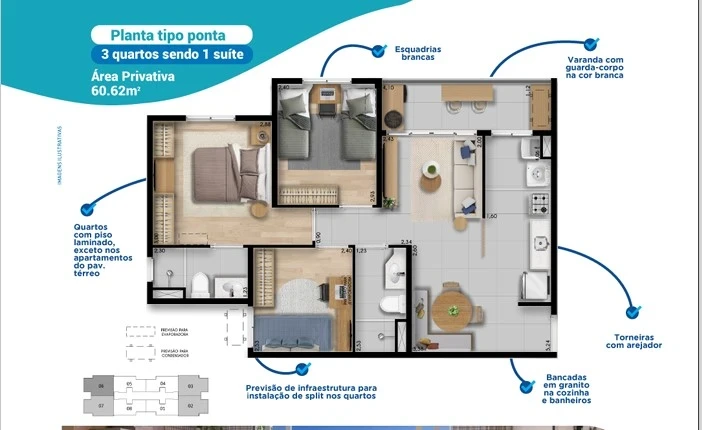 Foto do imóvel: Apartamento com 2 Quartos à Venda, 48 m² em Vicente Pinzon - Fortaleza