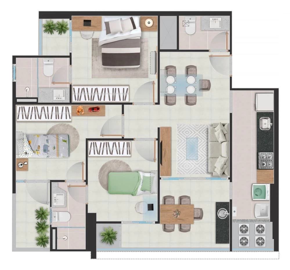 Imagem Apartamento com 2 Quartos à Venda, 59 m² em Praia de Itaparica - Vila Velha