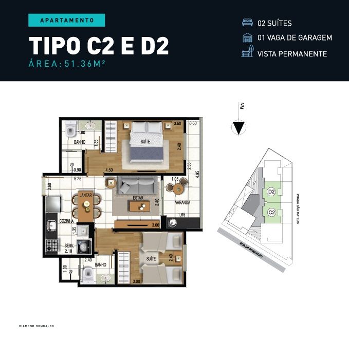 Imagem Apartamento com 2 Quartos à Venda, 57 m² em São Mateus - Juiz de Fora