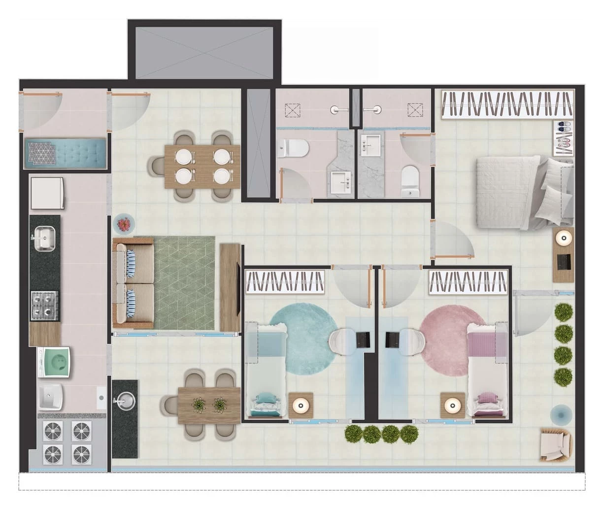 Imagem Apartamento com 2 Quartos à Venda, 59 m² em Praia de Itaparica - Vila Velha