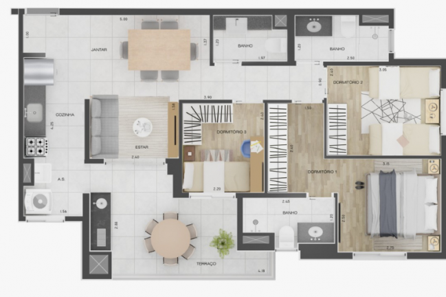 Imagem Apartamento com 3 Quartos à Venda, 75 m² em Campestre - Santo André