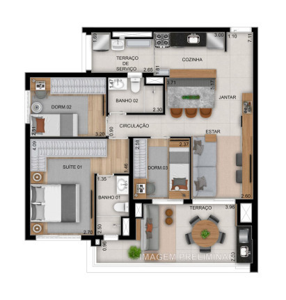 Imagem Apartamento com 3 Quartos à Venda,  em Cidade Mãe do Céu - São Paulo