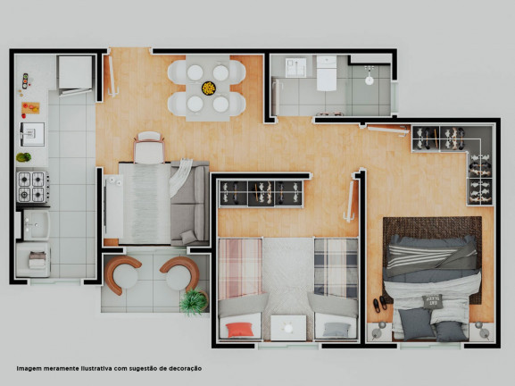 Imagem Apartamento com 2 Quartos à Venda, 47 m² em Botujuru - Mogi das Cruzes