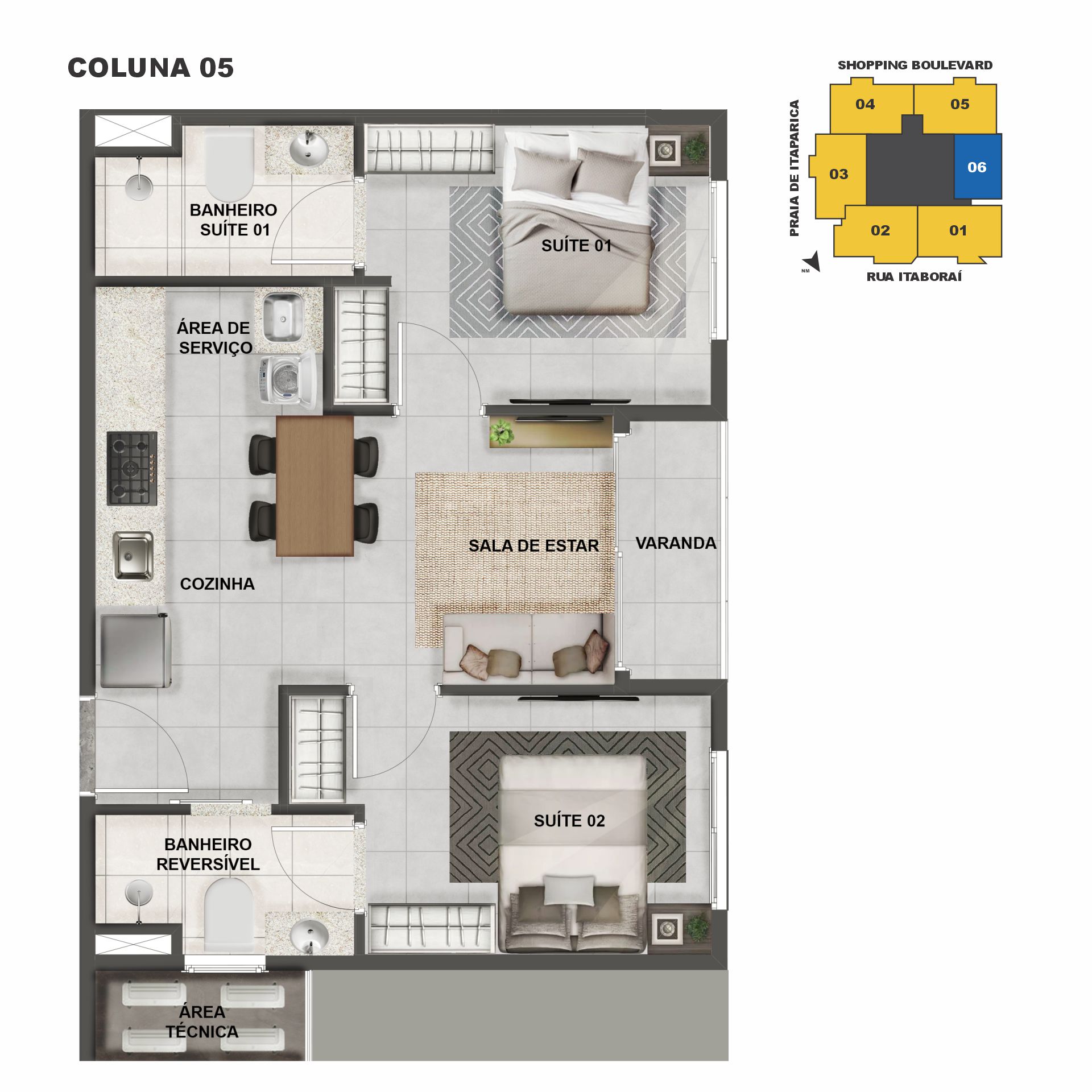 Imagem Apartamento com 3 Quartos à Venda, 80 m² em Praia de Itaparica - Vila Velha