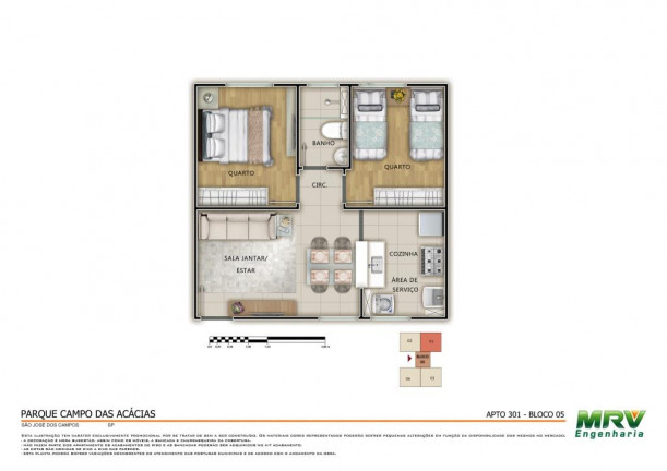 Imagem Apartamento com 2 Quartos à Venda, 40 m² em Residencial Frei Galvão - São José Dos Campos