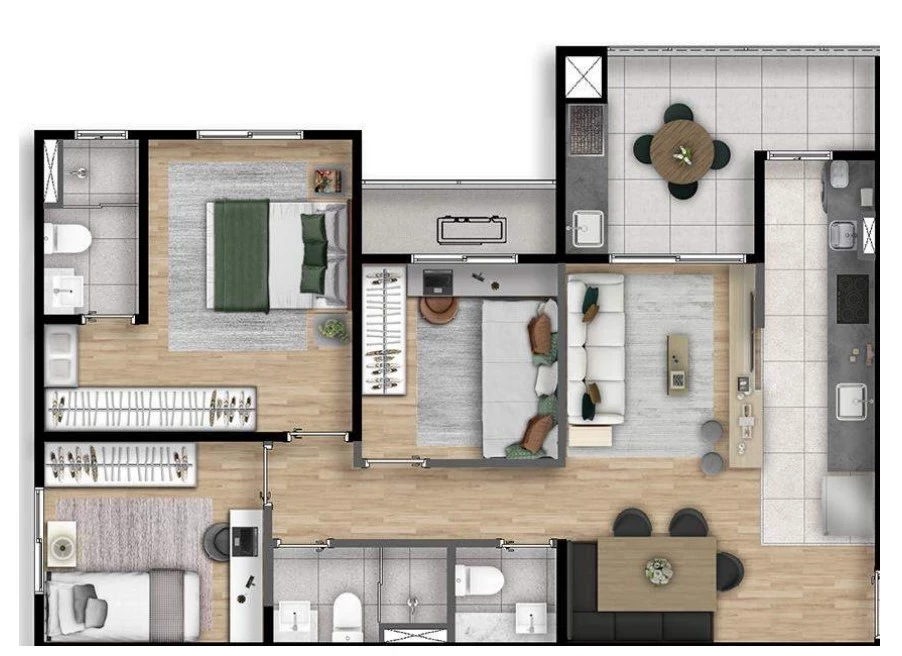 Foto do imóvel: Apartamento com 2 Quartos à Venda, 77 m² em Centro - Campo Grande