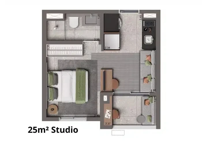 Imagem Studio com 1 Quarto à Venda, 25 metros em Vila Olímpia - São Paulo