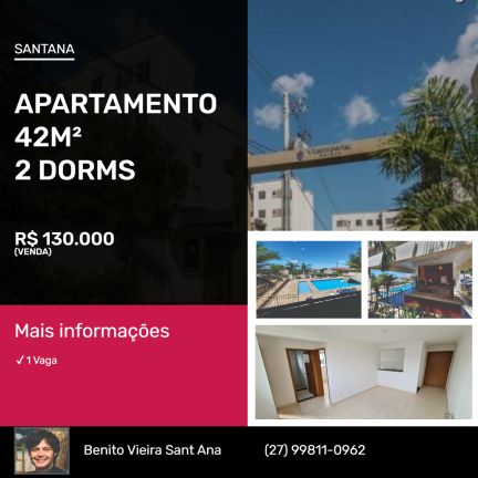 Apartamento com 2 Quartos à Venda,  em Santana - Cariacica