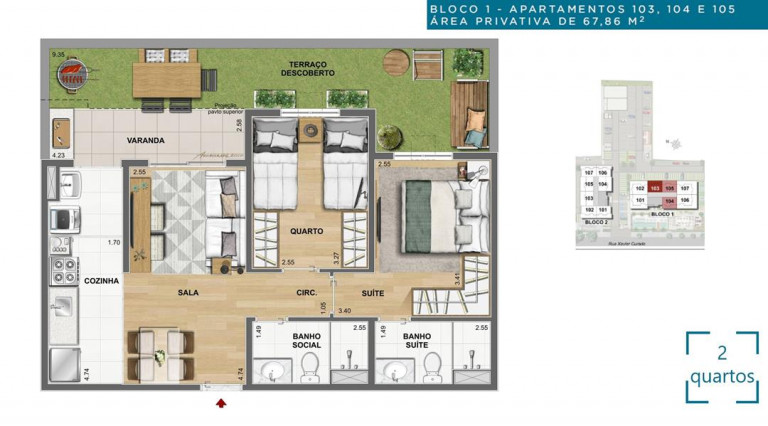 Imagem Apartamento com 2 Quartos à Venda, 56 m² em Marechal Hermes - Rio de Janeiro