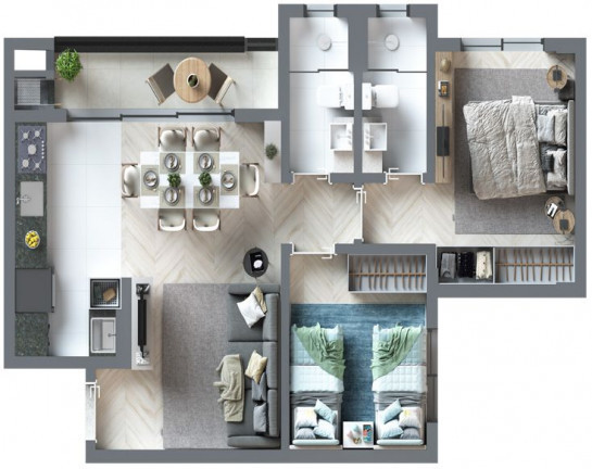 Imagem Apartamento com 2 Quartos à Venda, 56 m² em Juvevê - Curitiba