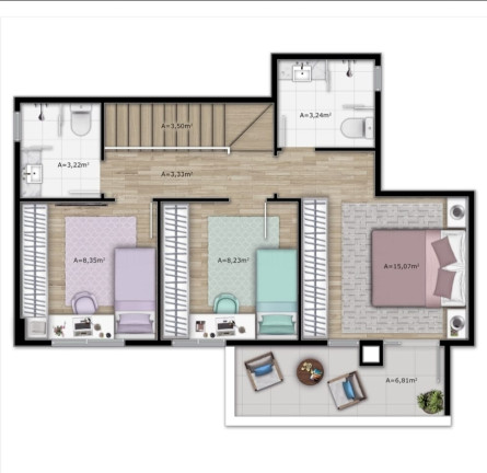 Imagem Cobertura com 3 Quartos à Venda, 109 m² em Capão Raso - Curitiba