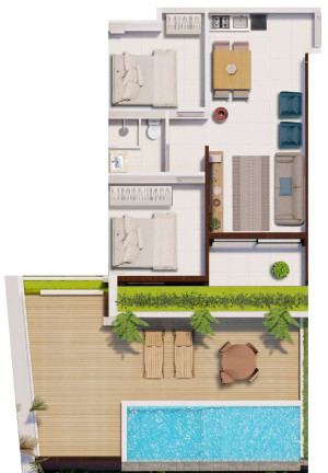 Imagem Apartamento com 1 Quarto à Venda, 25 m² em Praia dos Carneiros - Tamandaré