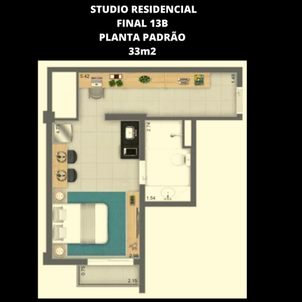 Imagem Studio com 1 Quarto à Venda, 33 m² em Sumaré - São Paulo