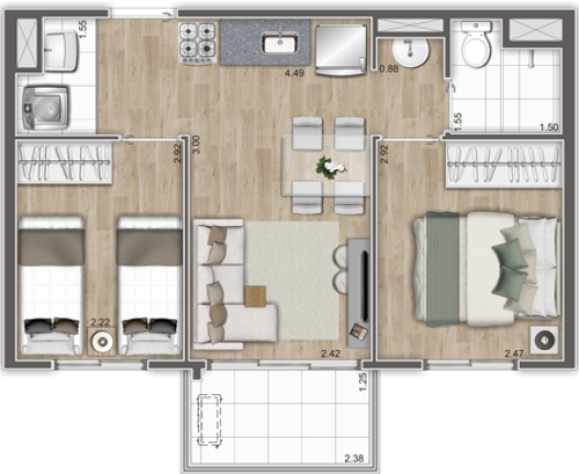 Imagem Apartamento com 2 Quartos à Venda, 39 m² em Planalto Paulista - São Paulo