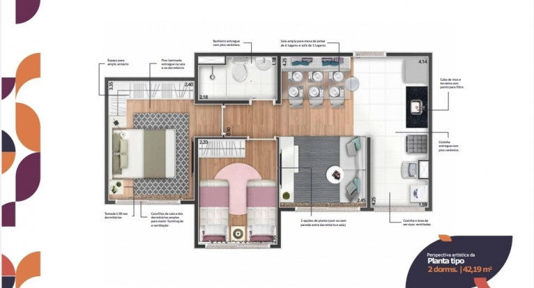 Imagem Apartamento com 2 Quartos à Venda, 42 m² em Vila Nova Cintra - Mogi das Cruzes
