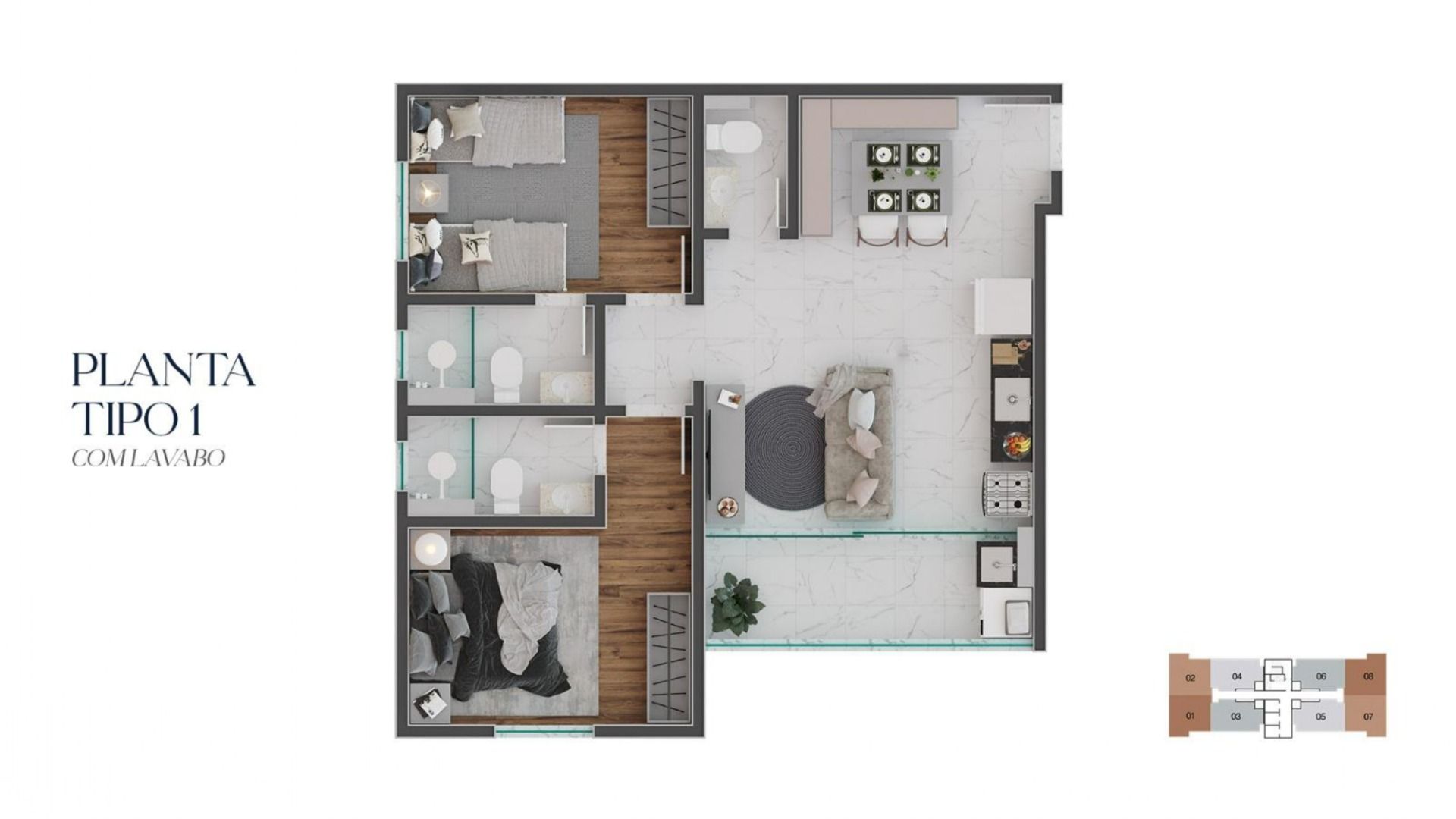 Foto do imóvel: Apartamento com 2 Quartos à Venda, 56 m² em Boa Vista - Juiz de Fora