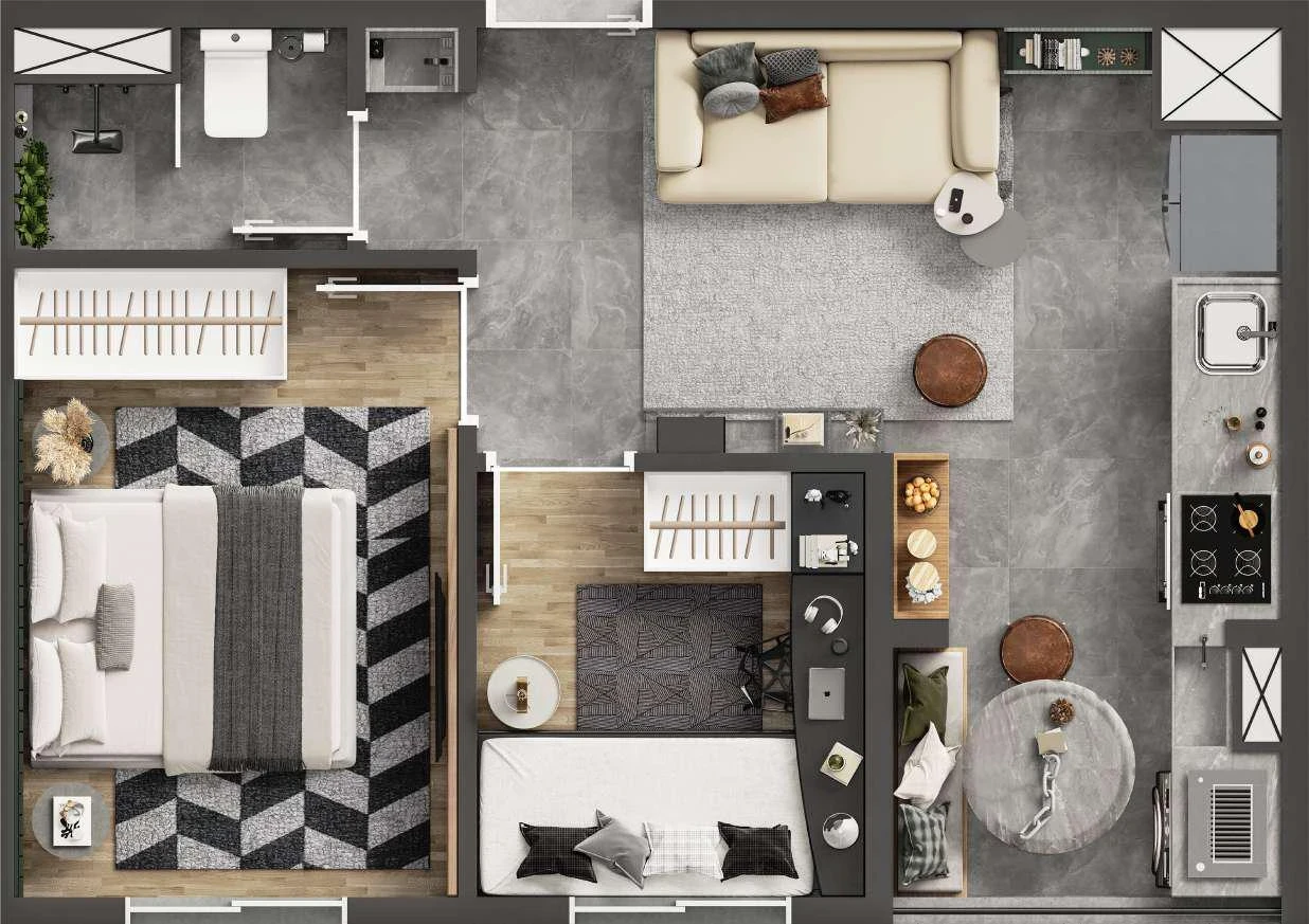 Foto do imóvel: Apartamento com 2 Quartos à Venda, 34 m² em Vila Sul Americana - Carapicuíba