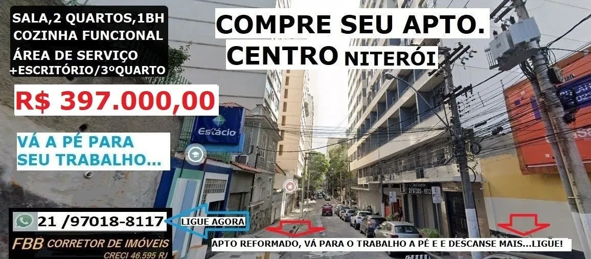 Apartamento com 2 Quartos à Venda, 72 m² em Centro - Niterói
