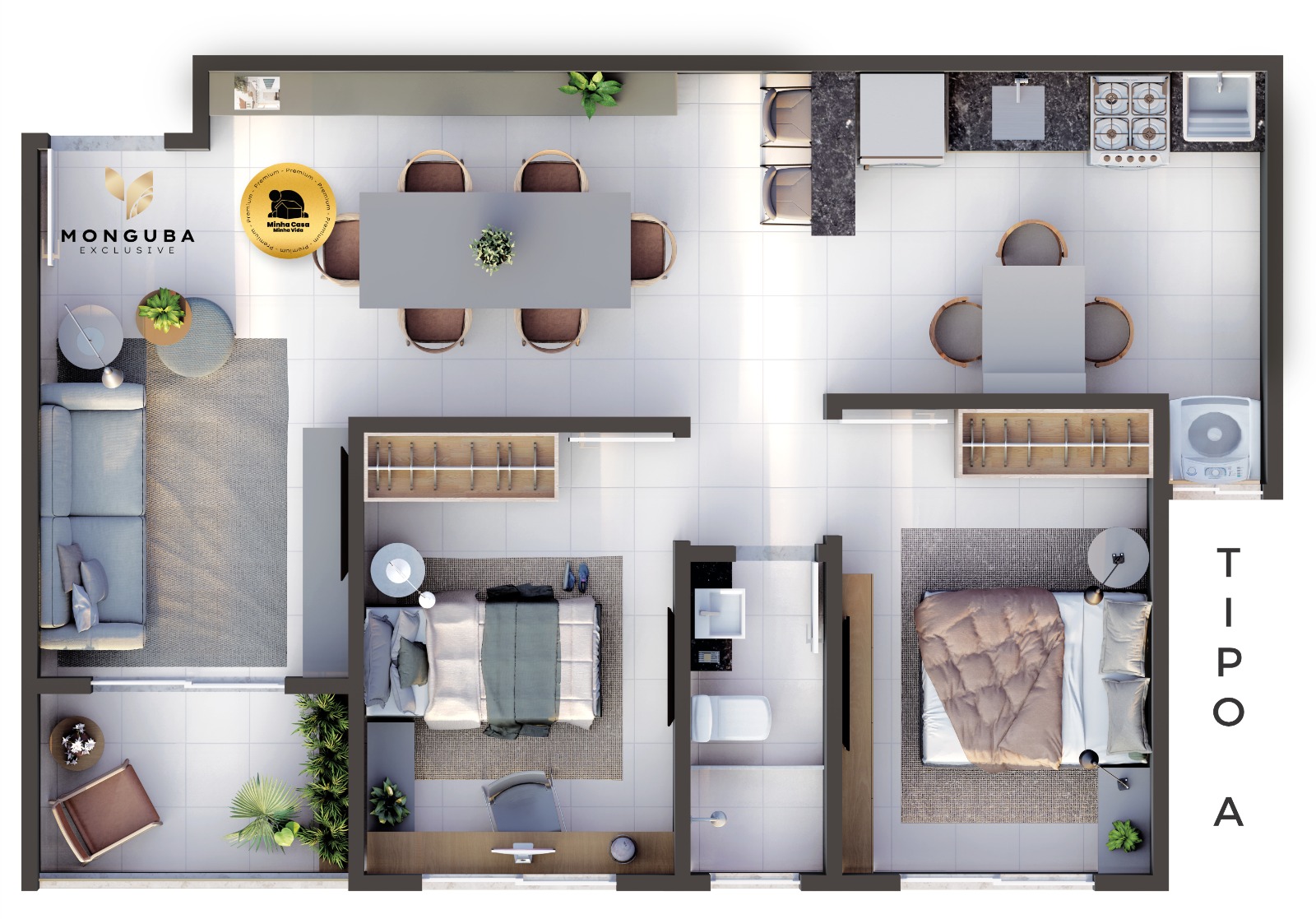 Imagem Apartamento com 2 Quartos à Venda, 60 m²em Pavuna - Pacatuba