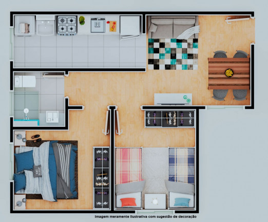 Imagem Apartamento com 2 Quartos à Venda, 47 m² em Botujuru - Mogi das Cruzes