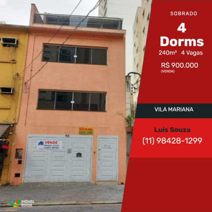 Sobrado com 4 Quartos à Venda,  em Vila Mariana - São Paulo