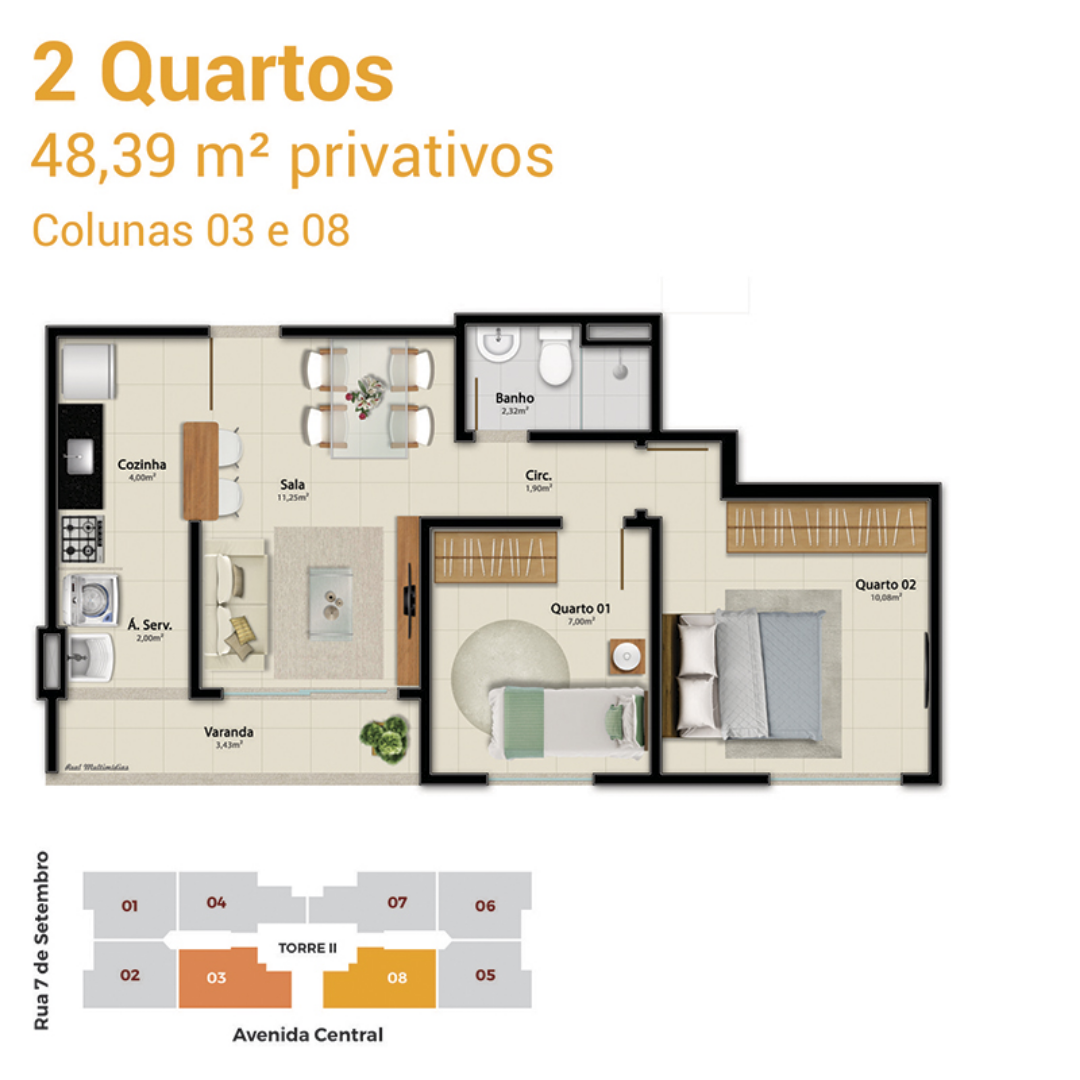 Imagem Apartamento com 2 Quartos à Venda, 55 m²em Jardim Tropical - Serra