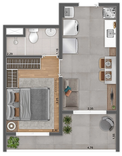 Imagem Apartamento com 1 Quarto à Venda, 28 m²em Santo Amaro - São Paulo