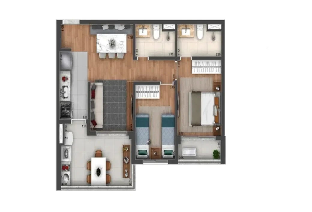 Imagem Apartamento com 2 Quartos à Venda, 70 metros em Jardim das Acácias - São Paulo
