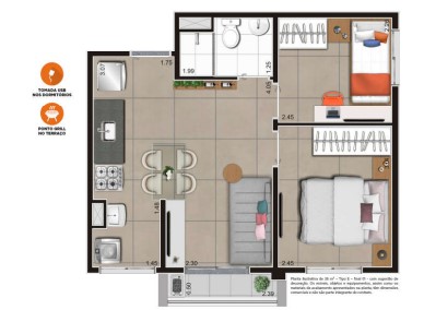 Imagem Apartamento com 2 Quartos à Venda, 39 m² em Centro - São Paulo