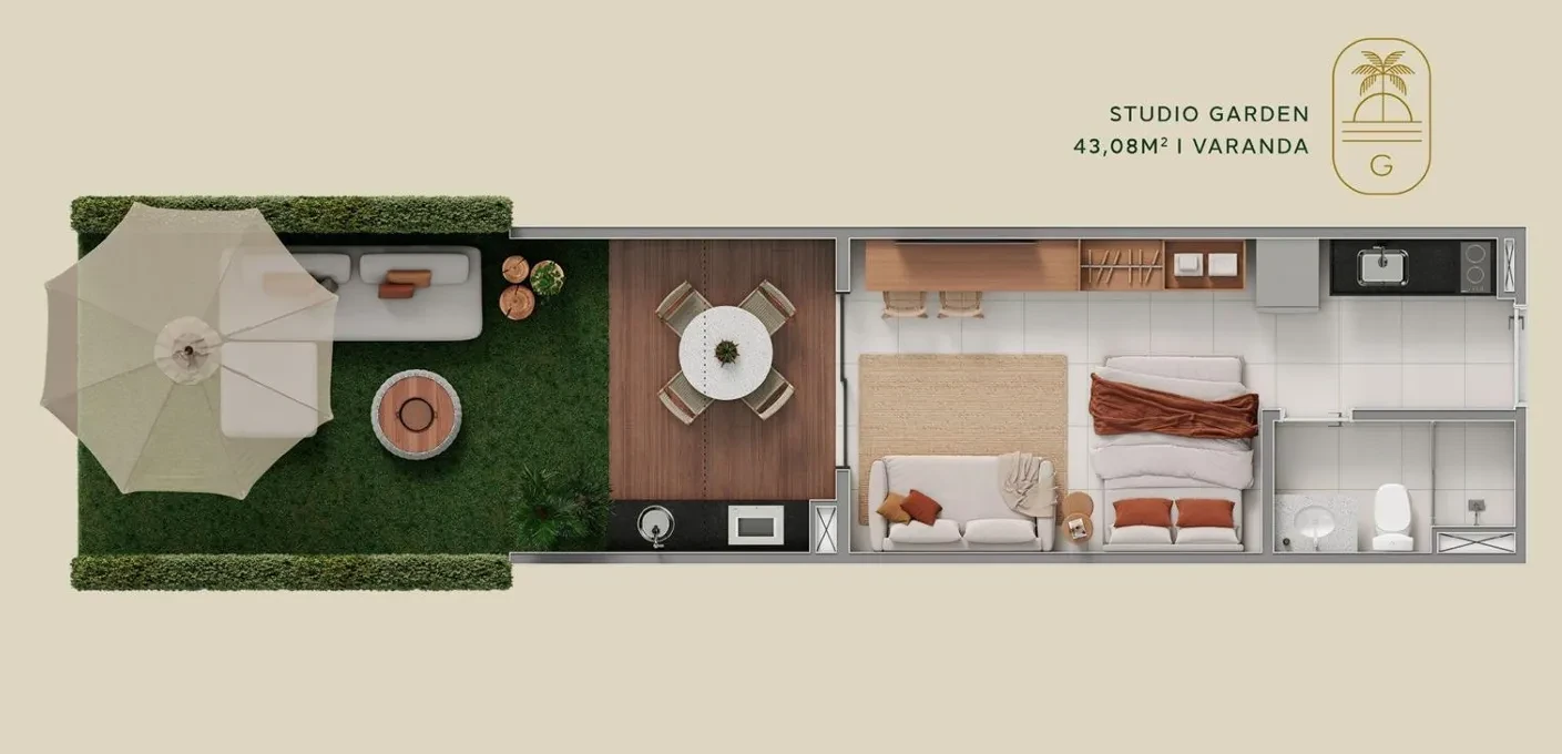 Imagem Studio com 1 Quarto à Venda, 25 m² em Tamandaré - Tamandaré