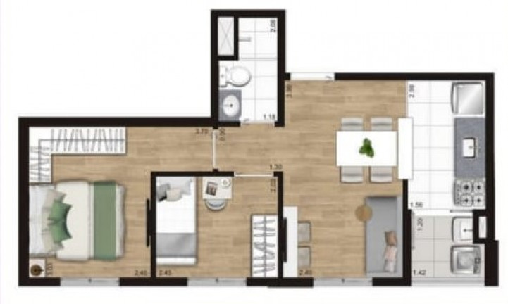 Imagem Apartamento com 2 Quartos à Venda, 42 m² em Vila Vermelha - São Paulo