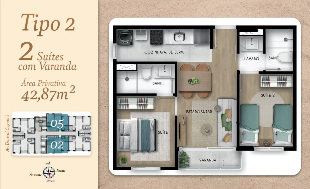 Foto do imóvel: Apartamento com 2 Quartos à Venda, 42 m² em Itapuã - Salvador