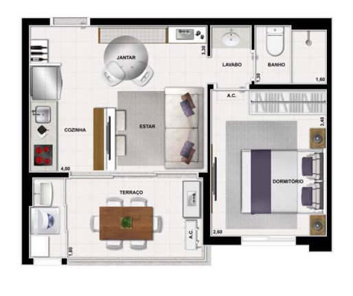 Imagem Apartamento com 1 Quarto à Venda, 58 m² em Vila Suzana - São Paulo