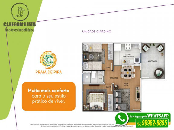 Apartamento com 2 Quartos à Venda, 42 m² em Nova Parnamirim - Parnamirim
