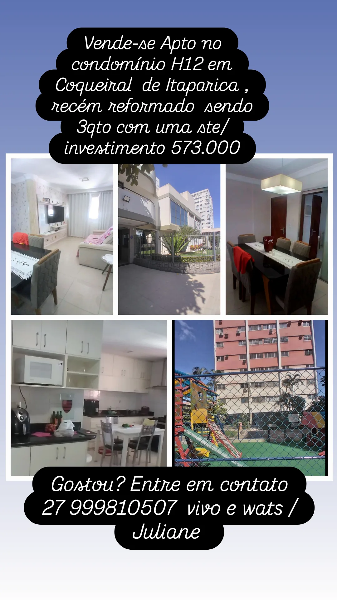 Imagem Apartamento com 3 Quartos à Venda, 100 m²em Coqueiral de Itaparica - Vila Velha