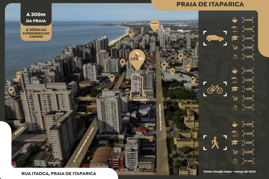Apartamento com 3 Quartos à Venda, 72 m² em Coqueiral de Itaparica - Vila Velha
