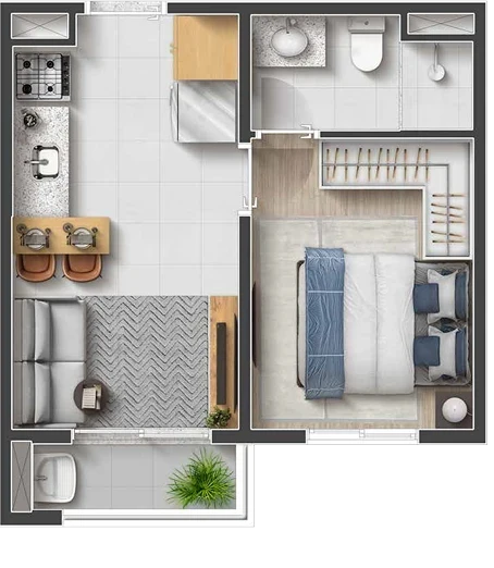 Foto do imóvel: Apartamento com 1 Quarto à Venda, 28 m² em Jardim do Lago - São Paulo
