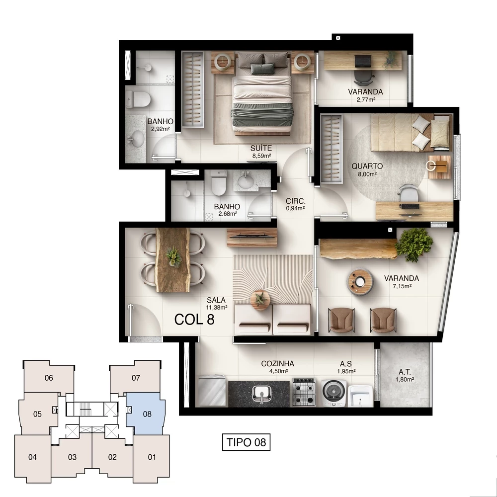 Foto do imóvel: Apartamento com 2 Quartos à Venda, 61 m² em Jockey de Itaparica - Vila Velha