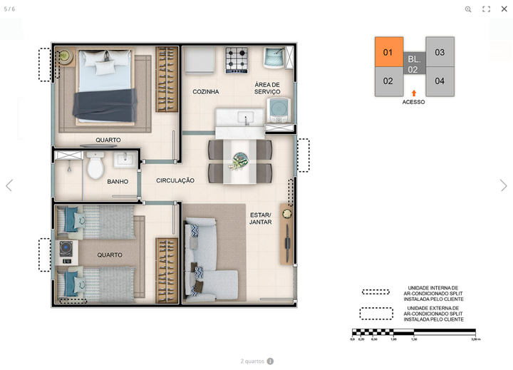 Apartamento com 2 Quartos à Venda, 39 m² em Planalto - Manaus