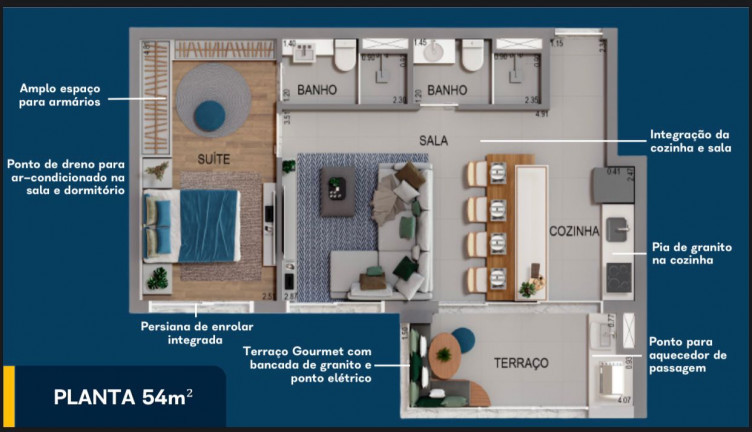 Imagem Apartamento com 2 Quartos à Venda, 69 m² em Jardim Esperança - Barueri